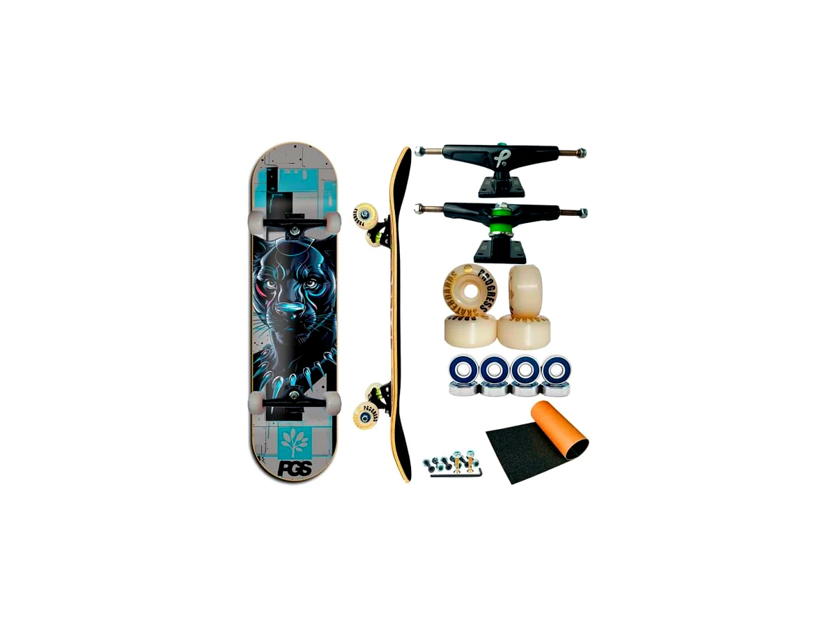 Skate Montado PGS Profissional Marfim Wood Black 8.0